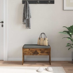 Banc d'entrée avec coussin Chêne fumé 63 x 38 x 40 cm 536932536932
