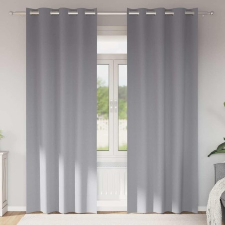 Rideaux occultants avec anneaux 2 pcs Gris clair 245 x 140 cm 536934536934