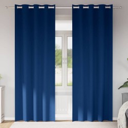 Rideaux occultants avec anneaux 2 pcs Bleu foncé 245 x 140 cm 536937536937