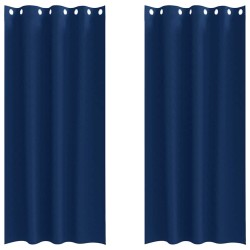 Rideaux occultants avec anneaux 2 pcs Bleu foncé 245 x 140 cm 536937536937