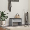 Banc d'entrée avec coussin Gris béton 63 x 38 x 40 cm 536939536939