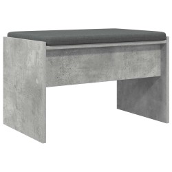 Banc d'entrée avec coussin Gris béton 63 x 38 x 40 cm 536939536939
