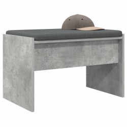 Banc d'entrée avec coussin Gris béton 63 x 38 x 40 cm 536939536939