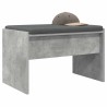 Banc d'entrée avec coussin Gris béton 63 x 38 x 40 cm 536939536939