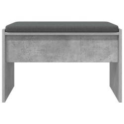 Banc d'entrée avec coussin Gris béton 63 x 38 x 40 cm 536939536939