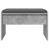 Banc d'entrée avec coussin Gris béton 63 x 38 x 40 cm 536939536939