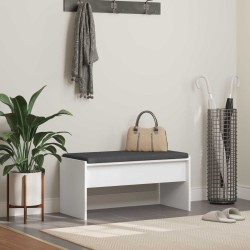 Banc d'entrée avec coussin Blanc 80 x 38 x 46 cm 536945536945