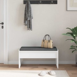 Banc d'entrée avec coussin Blanc 80 x 38 x 46 cm 536945536945