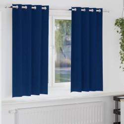 Rideaux occultants avec anneaux 2 pcs Bleu foncé 175 x 140 cm 536947536947