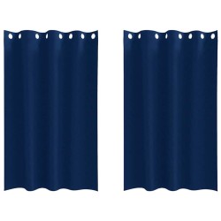 Rideaux occultants avec anneaux 2 pcs Bleu foncé 175 x 140 cm 536947536947