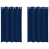 Rideaux occultants avec anneaux 2 pcs Bleu foncé 175 x 140 cm 536947536947