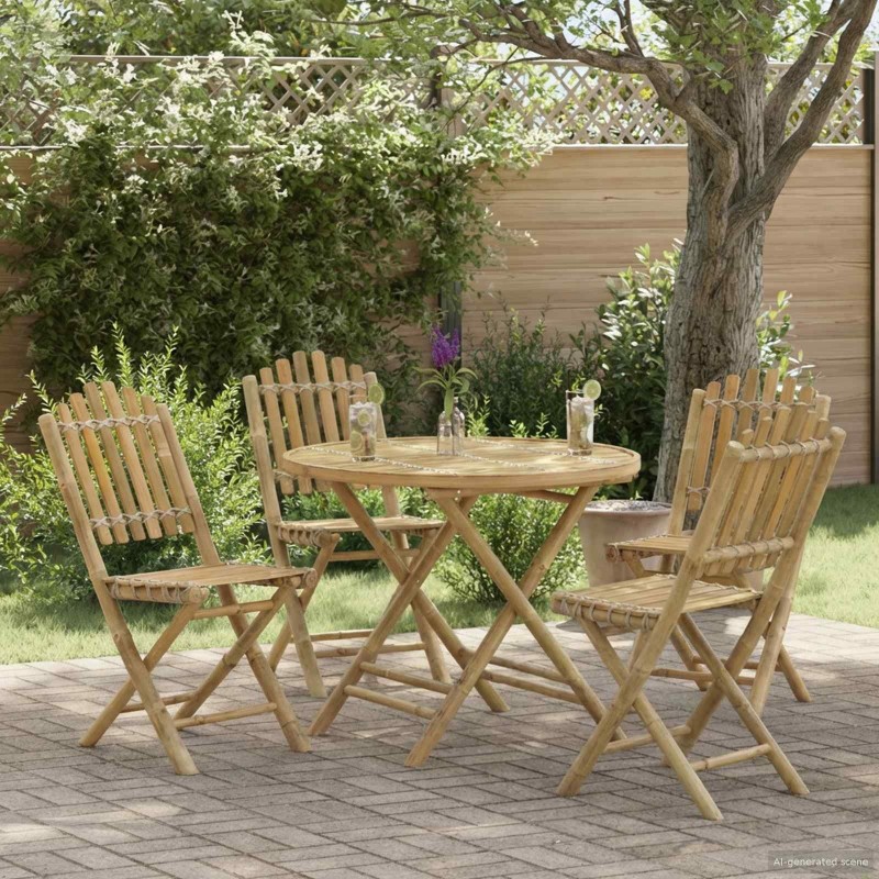 Table de Jardin Naturel 80 x 70 cm Bambou 536950536950