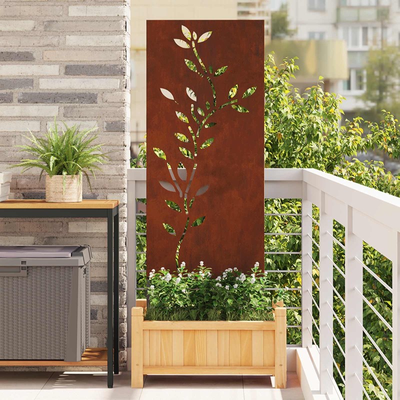 Écran de confidentialité de jardin Floral Rouillé 50 x 140 cm 536953536953
