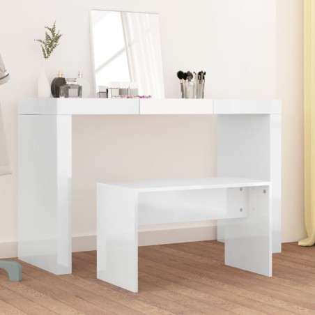 Tabouret de toilette Blanc brillant70x35x45cm Bois d'ingénierie 536958536958