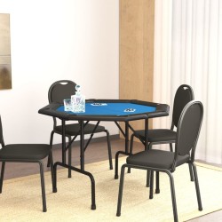 Table de poker pliable 8 joueurs Bleu 108x108x75 cm 536960536960