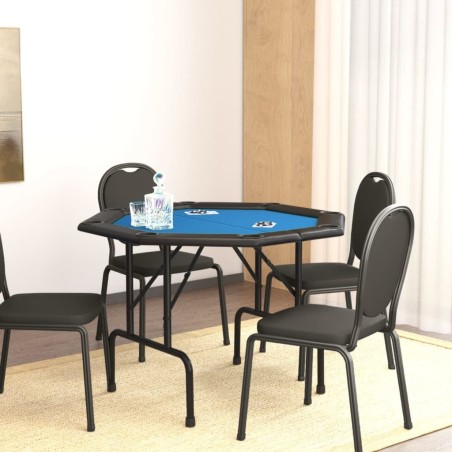 Table de poker pliable 8 joueurs Bleu 108x108x75 cm 536960536960
