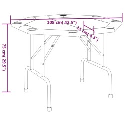 Table de poker pliable 8 joueurs Bleu 108x108x75 cm 536960536960