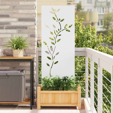 Écran de confidentialité de jardin Floral Blanc 50 x 140 cm 536961536961
