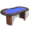 Table de poker pour 10 joueurs avec espace de croupier Bleu  536963536963
