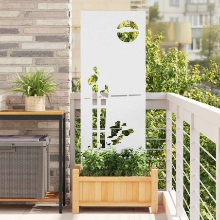 Écran de confidentialité de jardin Fretwork Blanc 50 x 140 cm 536974536974