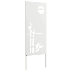Écran de confidentialité de jardin Fretwork Blanc 50 x 140 cm 536974536974