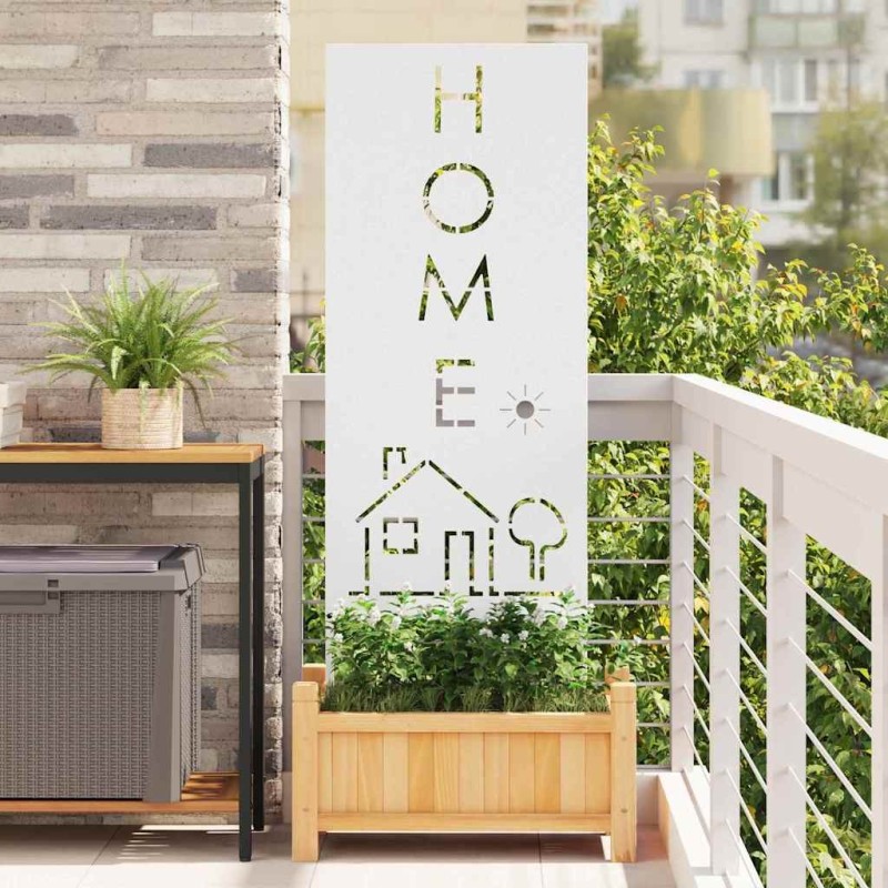 Écran de confidentialité de jardin Fretwork Blanc 50 x 140 cm 536977536977