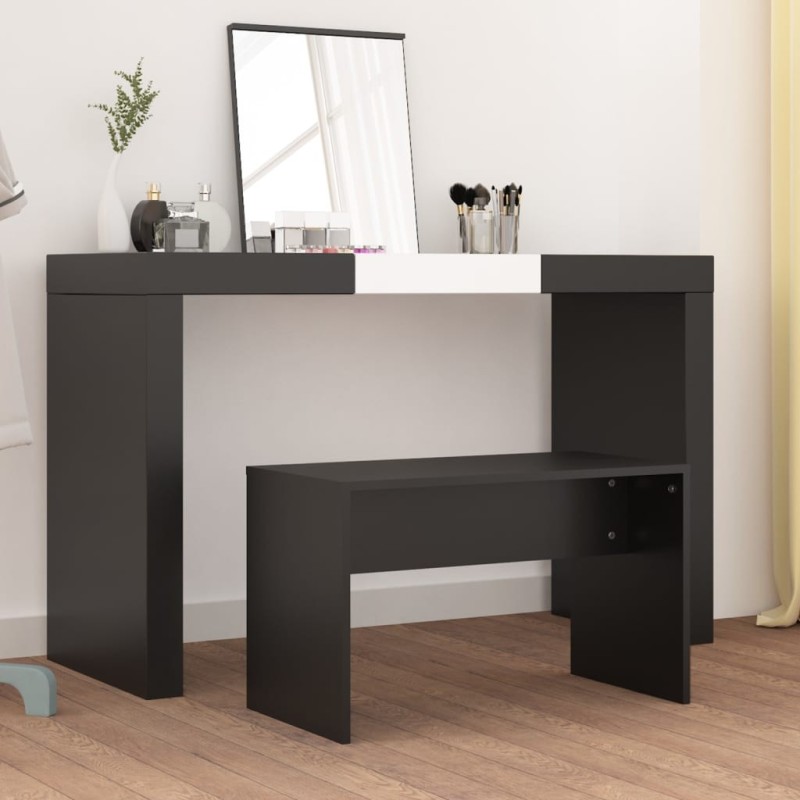 Tabouret de toilette Noir 70x35x45 cm Bois d'ingénierie 536984536984