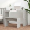 Tabouret de toilette Gris béton 70x35x45 cm Bois d'ingénierie 536990536990