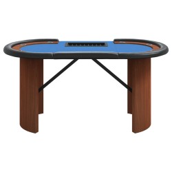 Table de poker 8 joueurs avec plateau à jetons Bleu 160x80x75cm 537015537015
