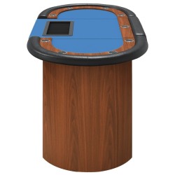 Table de poker 8 joueurs avec plateau à jetons Bleu 160x80x75cm 537015537015