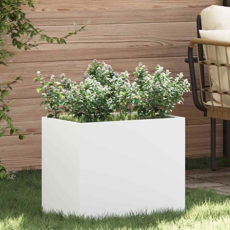 Cache-pot de jardin Blanc 50 x 32 x 40 cm Acier laminé à froid 537017537017
