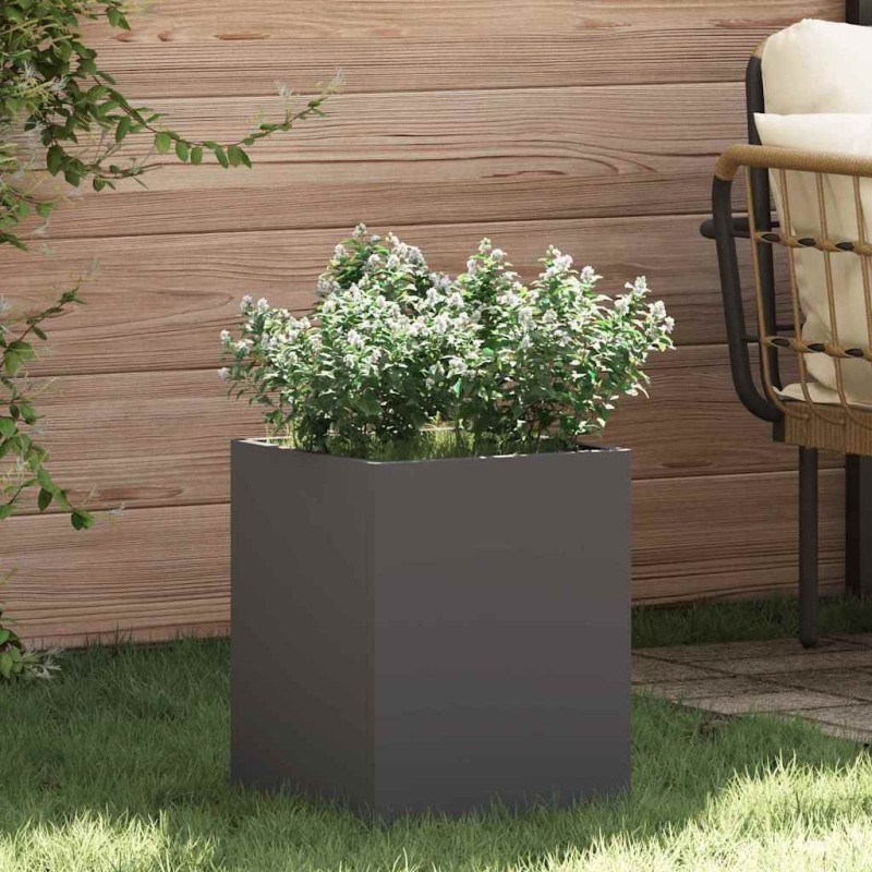Cache-pot de jardin Noir 32 x 32 x 40 cm Acier laminé à froid 537031537031