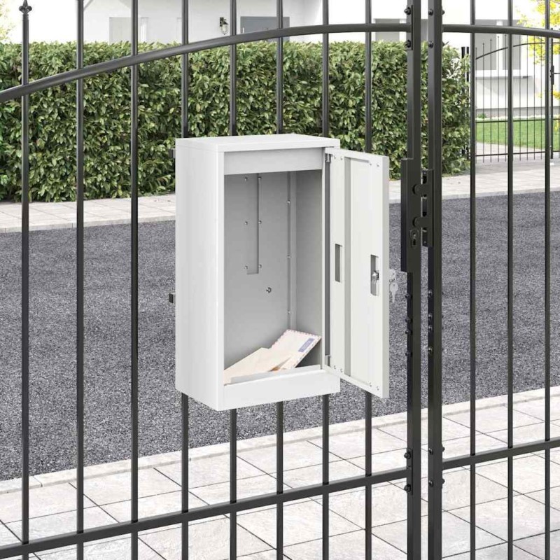 boîte aux lettres avec stockage Blanc 30 x 20 x 55 cm Acier 537044537044