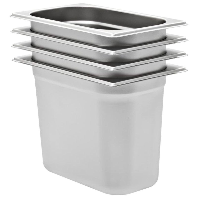 Récipients Gastronorm 4 pcs GN 1/4 200 mm Acier inoxydable  537048537048