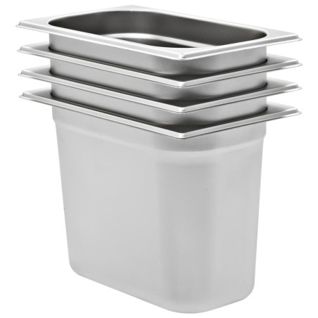 Récipients Gastronorm 4 pcs GN 1/4 200 mm Acier inoxydable  537048537048