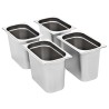 Récipients Gastronorm 4 pcs GN 1/4 200 mm Acier inoxydable  537048537048