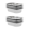 Récipients Gastronorm 8 pcs GN 1/4 65 mm Acier inoxydable 537051537051