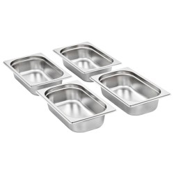 Récipients Gastronorm 8 pcs GN 1/4 65 mm Acier inoxydable 537051537051