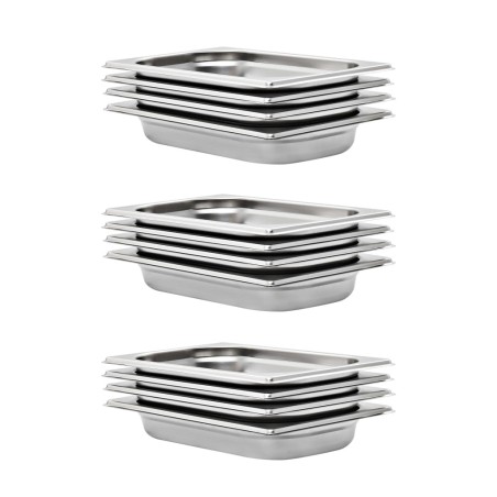 Récipients Gastronorm 12 pcs GN 1/4 40 mm Acier inoxydable 537052537052