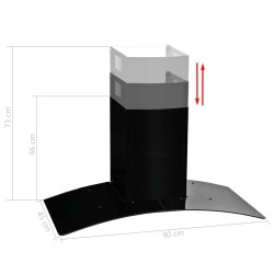 Hotte murale Acier inoxydable 756 m³/h 90 cm Noir 537060537060
