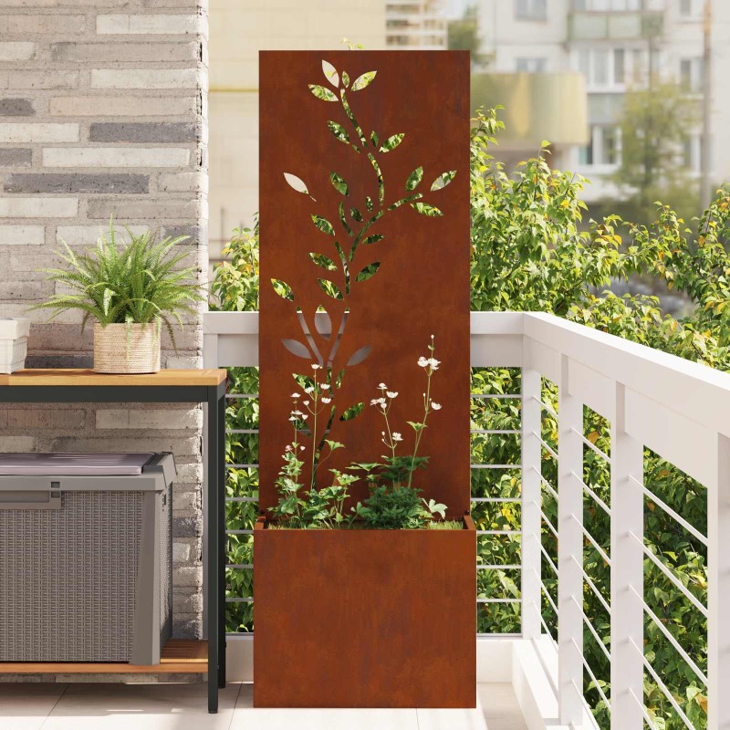 Écran de confidentialité de jardin Floral Rouillé 50 x 140 cm 537061537061