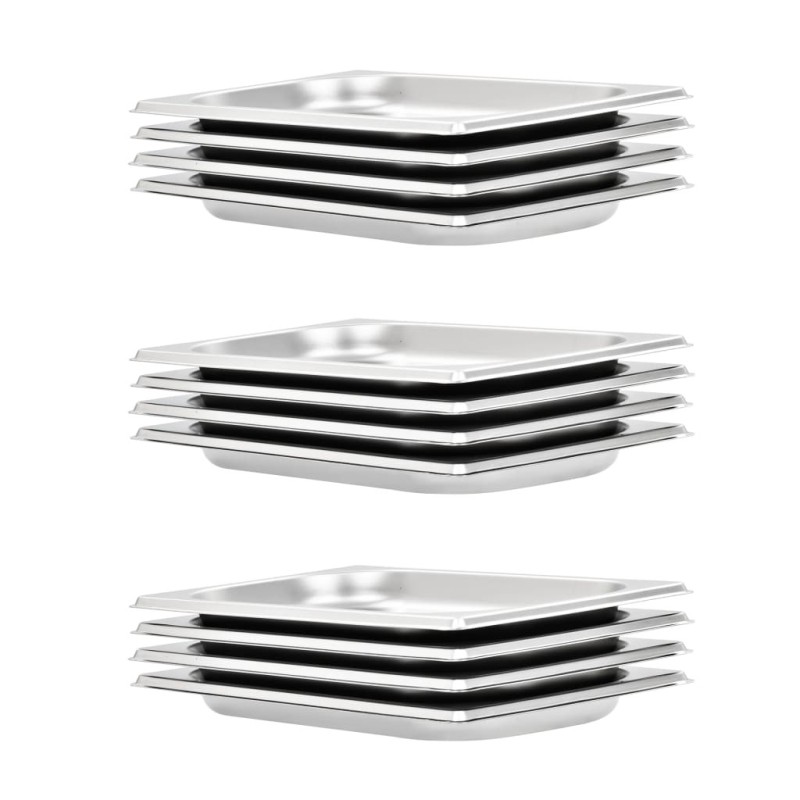 Récipients Gastronorm 12 pcs GN 1/4 20 mm Acier inoxydable 537065537065