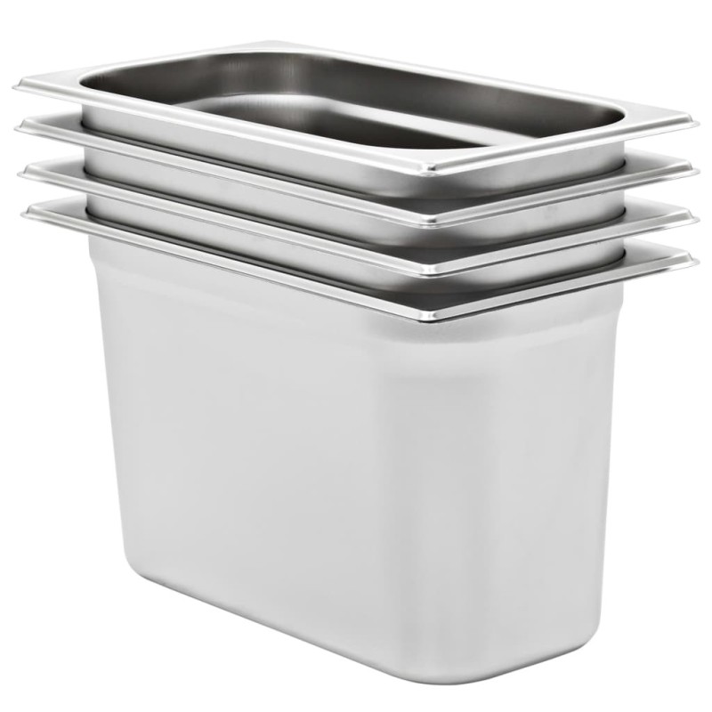 Récipients Gastronorm 4 pcs GN 1/3 200 mm Acier inoxydable 537066537066