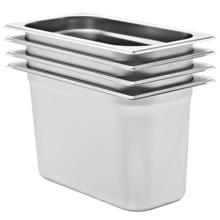 Récipients Gastronorm 4 pcs GN 1/3 200 mm Acier inoxydable 537066537066