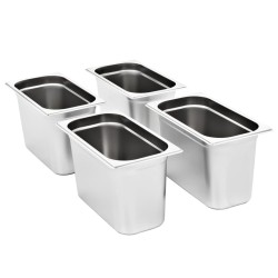 Récipients Gastronorm 4 pcs GN 1/3 200 mm Acier inoxydable 537066537066