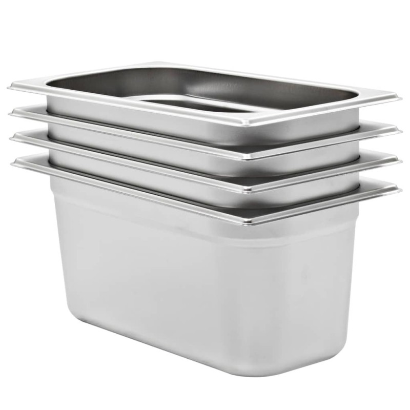 Récipients Gastronorm 4 pcs GN 1/3 150 mm Acier inoxydable 537068537068