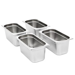 Récipients Gastronorm 4 pcs GN 1/3 150 mm Acier inoxydable 537068537068