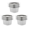 Récipients Gastronorm 12 pcs GN 1/6 100 mm Acier inoxydable  537070537070