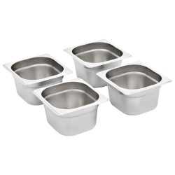 Récipients Gastronorm 12 pcs GN 1/6 100 mm Acier inoxydable  537070537070