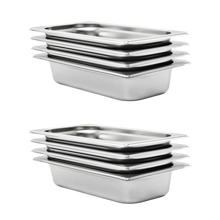 Récipients Gastronorm 8 pcs GN 1/3 65 mm Acier inoxydable 537071537071